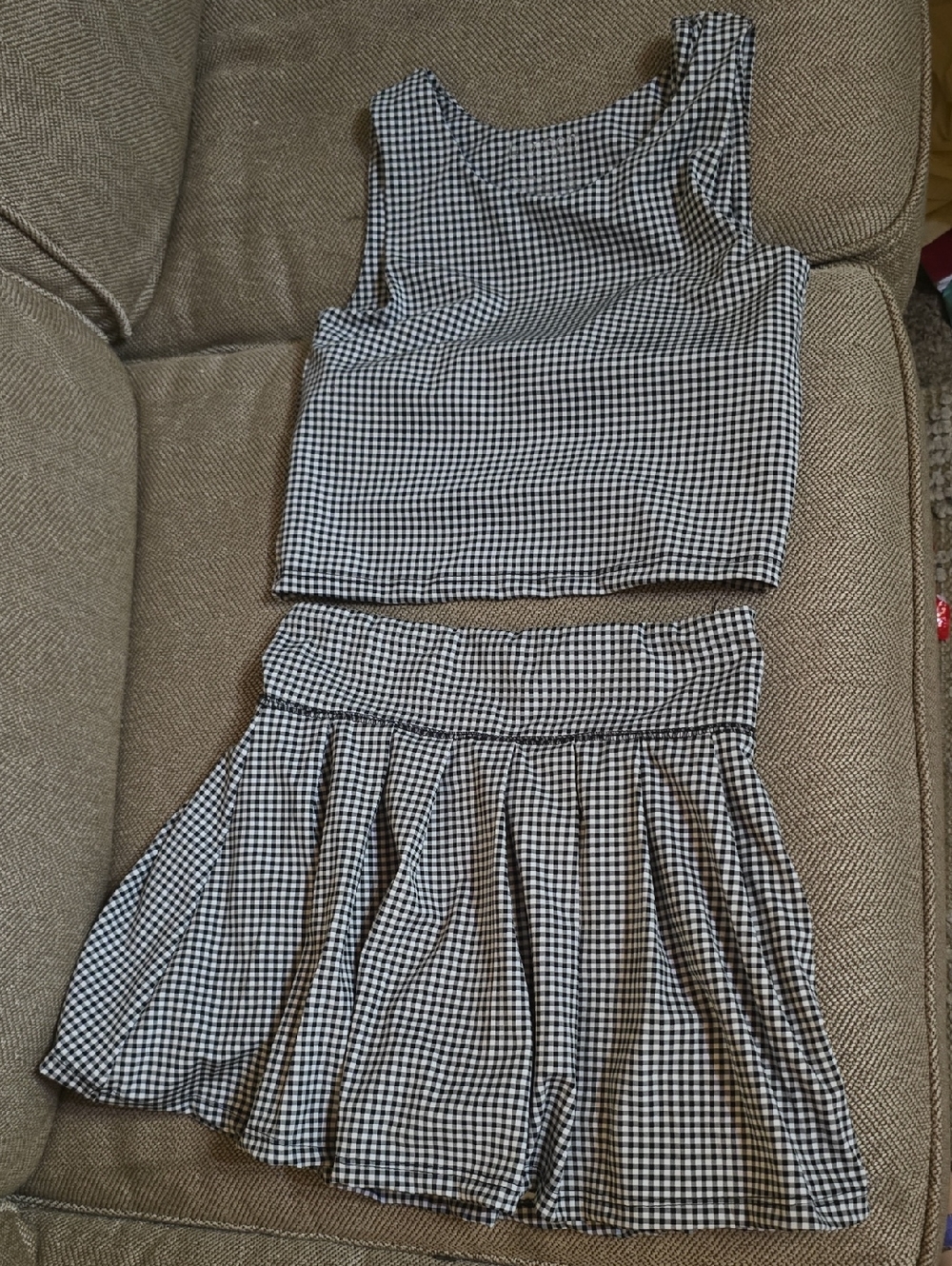 btween Black & White Gingham Two-Piece Set